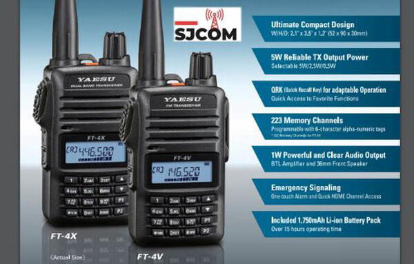Yaesu FT-4X<br />
Transceptor portátil compacto de doble banda VHF y UHF de 5W en FM.
